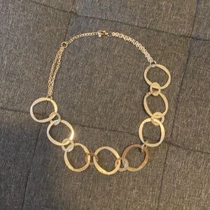 Silver colored circle necklace